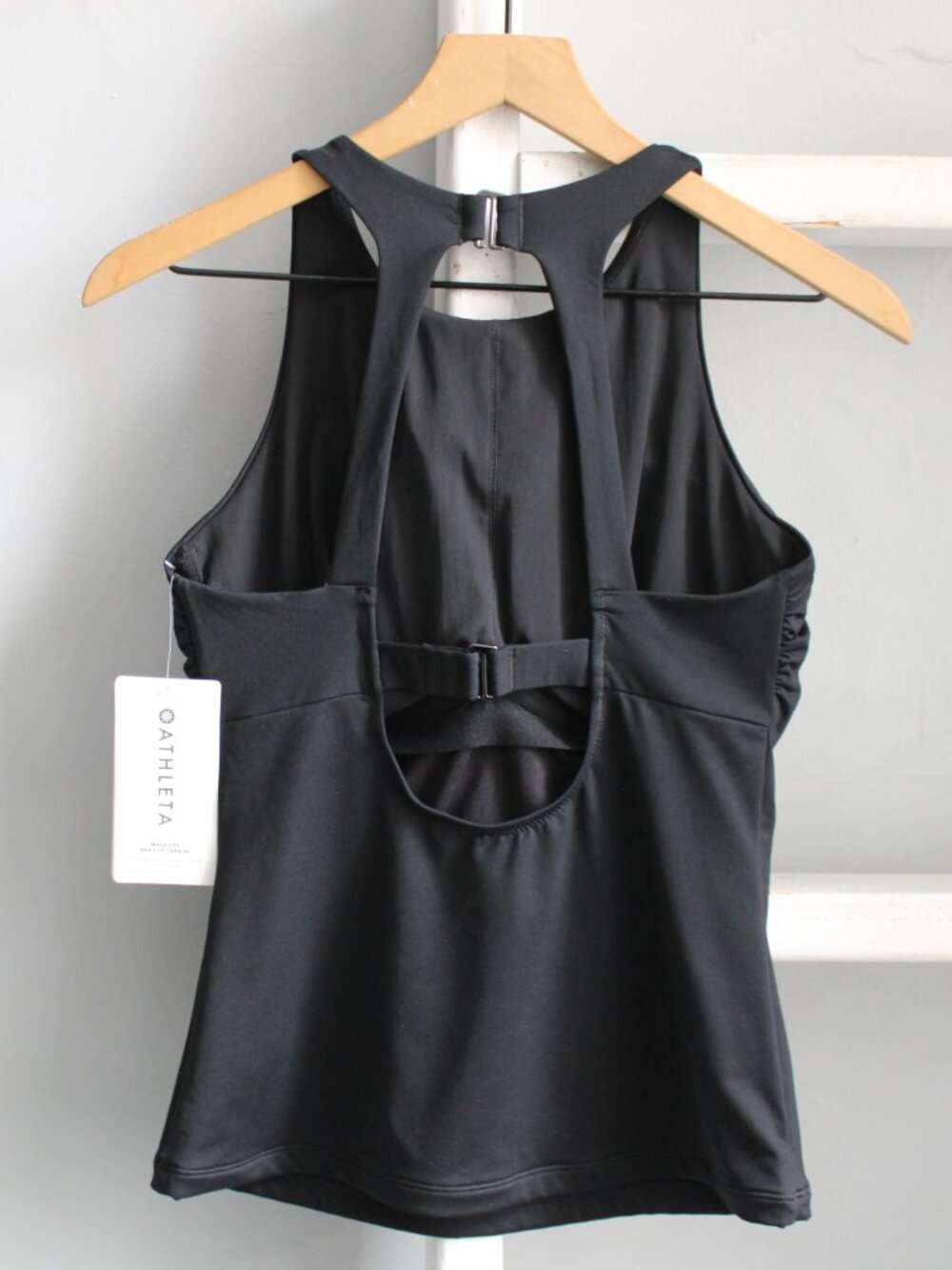 Athleta Maldives Tankini Wired Swim Top in Black Women's Size 34D / DD NWT - Picture 2 of 8